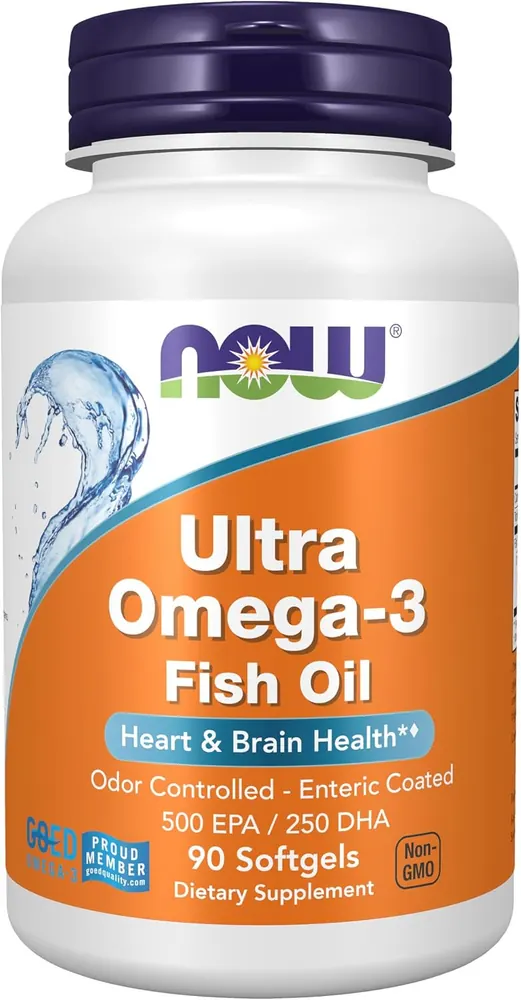 NOW Foods Ultra Omega-3 com 90 cápsulas e 500 mg de EPA