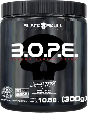 Pote de pré-treino Black Skull B.O.P.E de 300 gramas