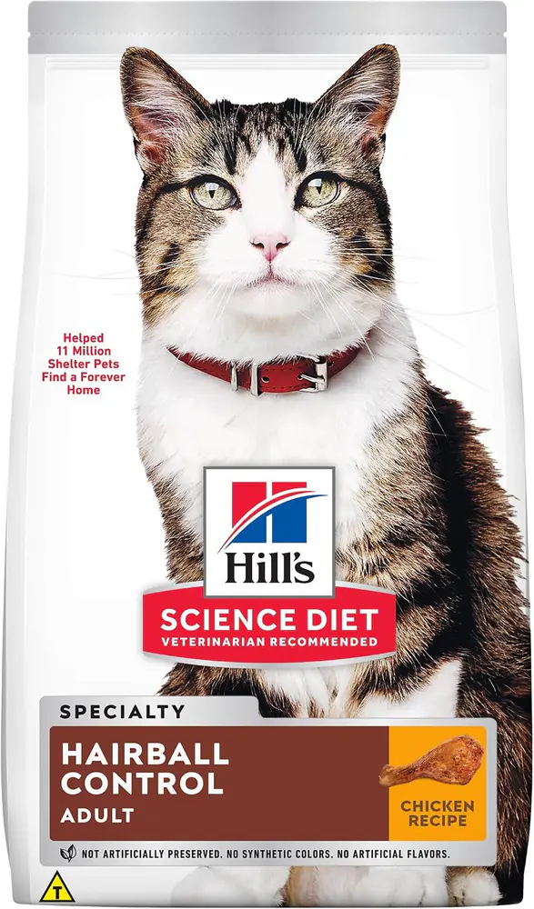 Hill's Science Diet Hairball Control como ração para gatos adultos de frango