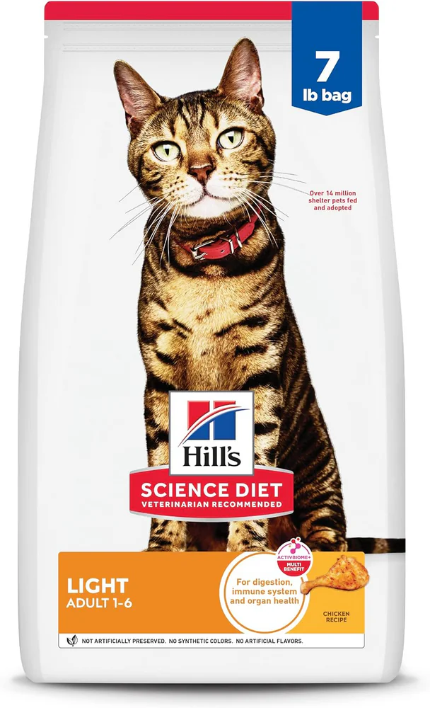 Hill's Science Diet Light Adult como ração para gatos adultos com menos calorias