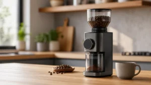 Home 2044 Moedor de café doméstico sobre bancada de cozinha