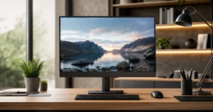 Home 1304 Monitor ultrarrealista em home office moderno