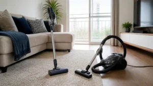 Home 2222 Aspirador com ou sem fio em uma sala de apartamento
